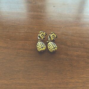 Authentic Chanel earrings, lightweight wood and painted design. Vintage